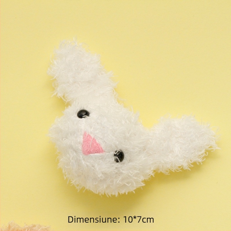 Broșă din pluș cu design ursuleț și iepuraș, broderie computerizată cu umplutură din bumbac sintetic, origineYiwu, Primăvara 2024