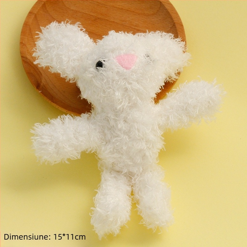 Broșă din pluș cu design ursuleț și iepuraș, broderie computerizată cu umplutură din bumbac sintetic, origineYiwu, Primăvara 2024