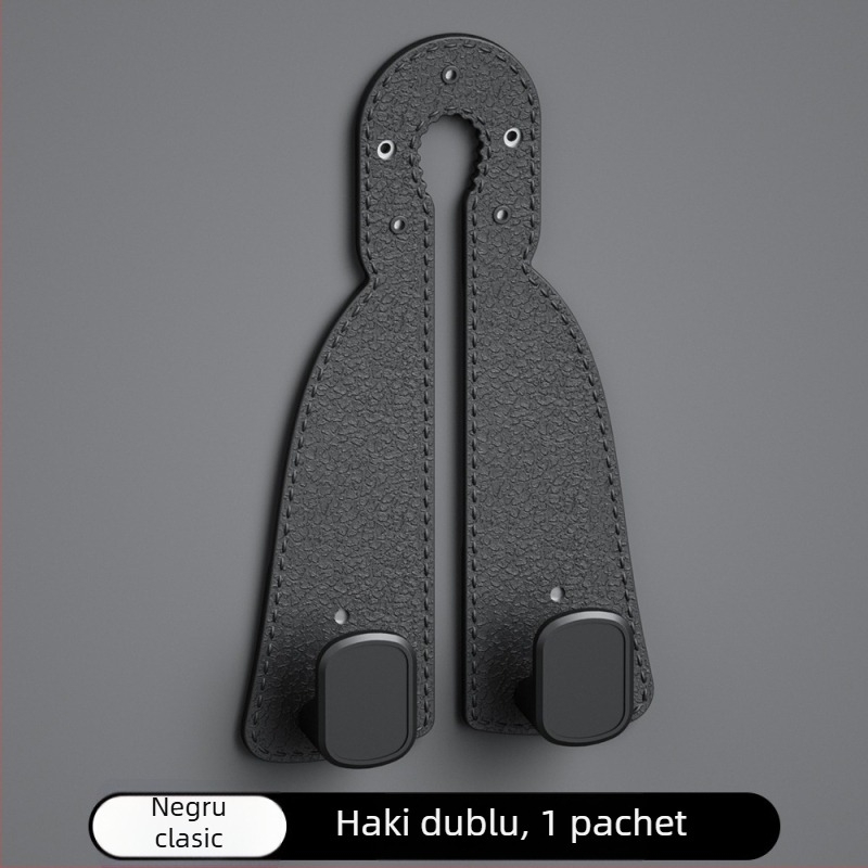 Cârlig pentru bancheta din spate a mașinii cu două cârlige, aspect velur, stil ușor luxos, pentru depozitare (Material: Rubber skin; Stil: Light luxury; Funcție: Car storage; Tip: Car hook; Brand: Koji)