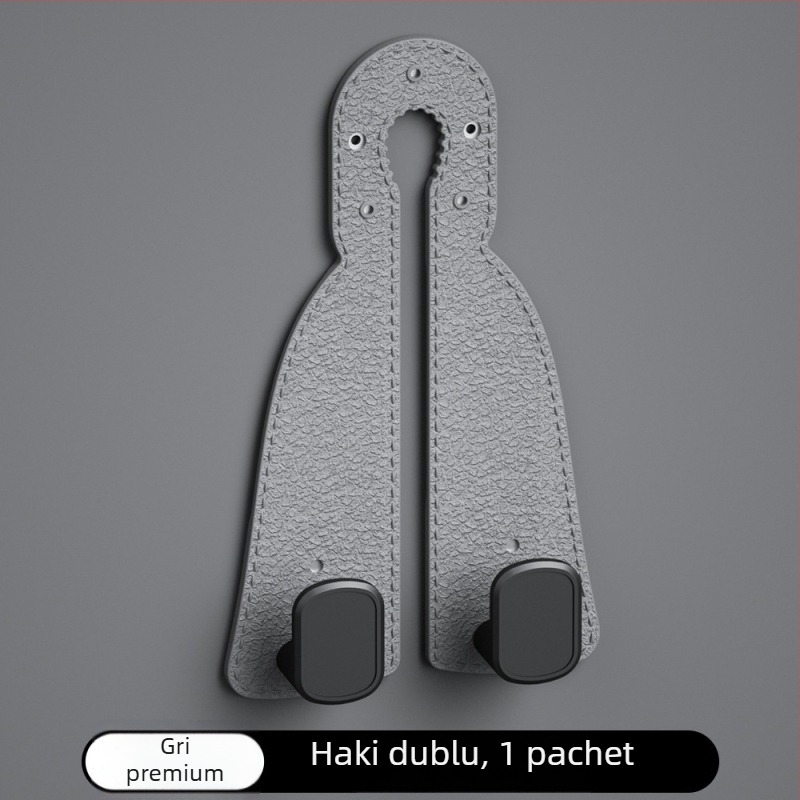 Cârlig pentru bancheta din spate a mașinii cu două cârlige, aspect velur, stil ușor luxos, pentru depozitare (Material: Rubber skin; Stil: Light luxury; Funcție: Car storage; Tip: Car hook; Brand: Koji)