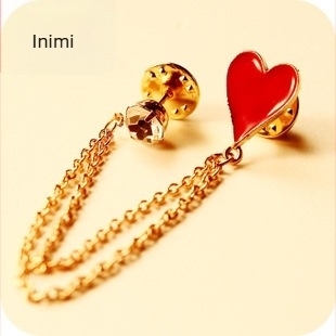 Pin pentru guler cu design geometric, stil coreean, aliaj cu pietre artificiale