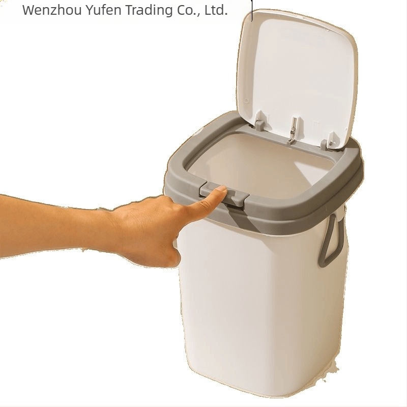 Coș mini pentru gunoiul pisicii cu capac, anti-înclinare, anti-miros, include lopățică pentru gunoi și pungile de fecale — Brand Yufen