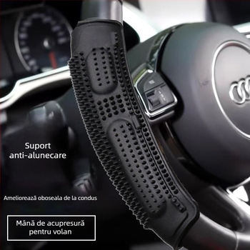 Husă de volan pentru mașină cu masaj, anti-alunecare și acupresură booster