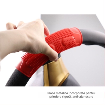 Husă de volan pentru mașină cu masaj, anti-alunecare și acupresură booster