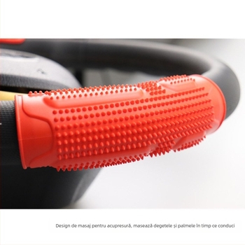 Husă de volan pentru mașină cu masaj, anti-alunecare și acupresură booster