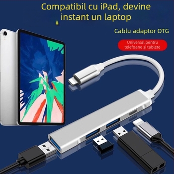 Adaptor docking Lightning pentru iPad, tablete și telefoane – port USB, compatibil cu iPad/tablet/telefon, fără alimentare externă