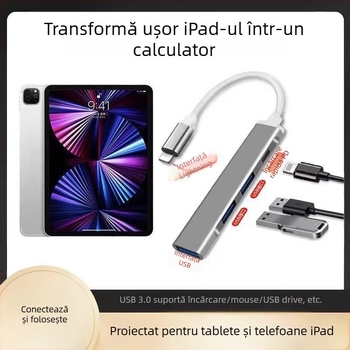Adaptor docking Lightning pentru iPad, tablete și telefoane – port USB, compatibil cu iPad/tablet/telefon, fără alimentare externă