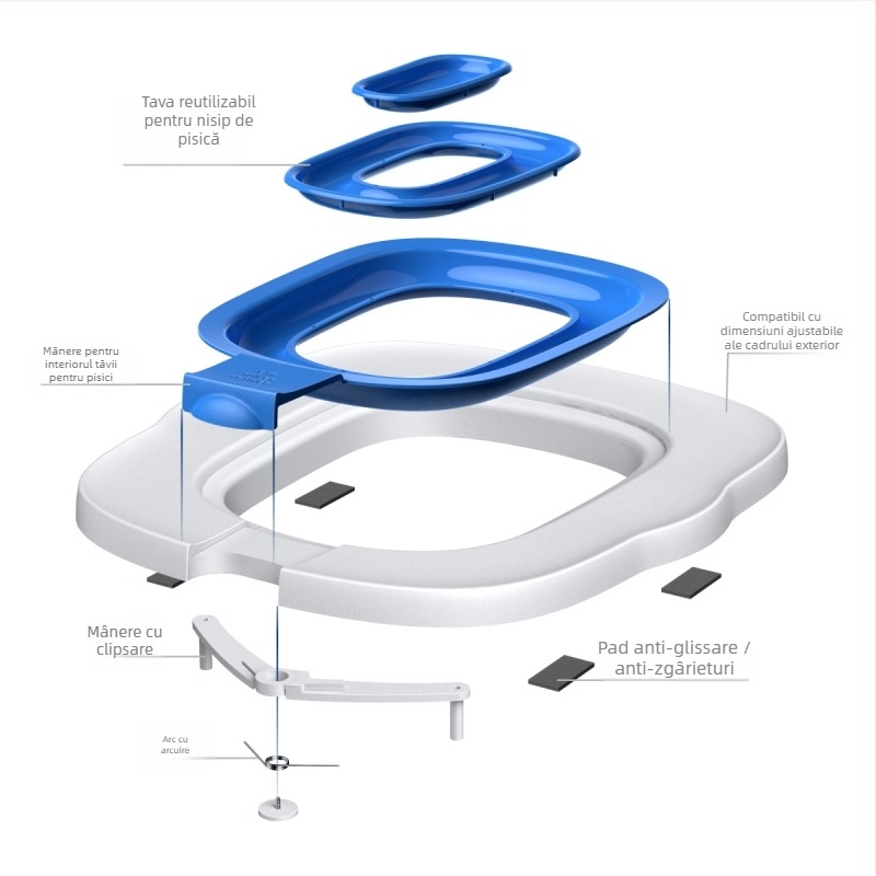 Antrenor de toaletă pentru pisici, ABS, etichetă privată OEM, potrivit pentru pisici