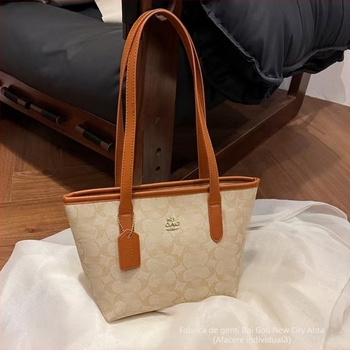 Geantă de damă PU tote, stil urban, închidere cu fermoar, buzunar patch interior, compartimente pentru telefon și documente, căptușeală din poliester