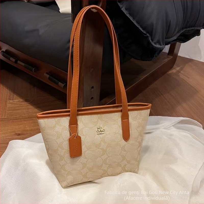 Geantă de damă PU tote, stil urban, închidere cu fermoar, buzunar patch interior, compartimente pentru telefon și documente, căptușeală din poliester