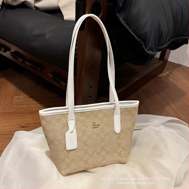 Geantă de damă PU tote, stil urban, închidere cu fermoar, buzunar patch interior, compartimente pentru telefon și documente, căptușeală din poliester