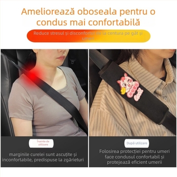 Protector pentru umărul centurii de siguranță din piele velur – design drăguț cu cal zodiac, practic pentru decorul interior al mașinii, pentru femei