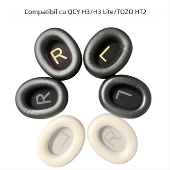 Perne de urechi din piele PU pentru QCY H3/H3 Lite și TOZO HT2 — perne de schimb (cu cataramă)