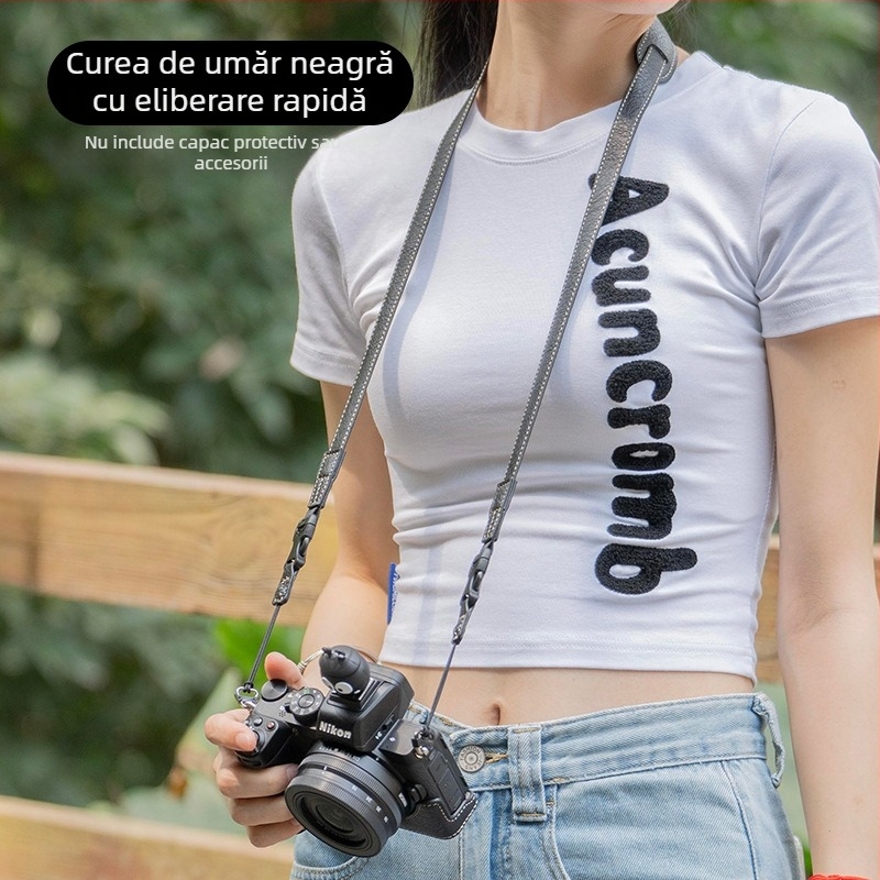 Bretea de umăr pentru camere mirrorless cu sistem de eliberare rapidă | Model: Camera quick-release shoulder strap | Brand: Enjoy creating stars | Probă personalizabilă disponibilă