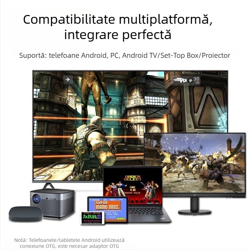 Controler de jocuri wireless pentru PC și dispozitive mobile — USB-C, conexiune wireless, compatibil cu consolele TV