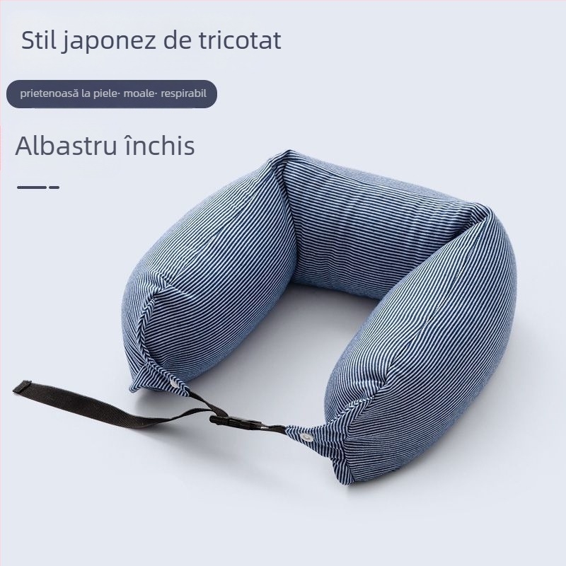 Pernă în formă de U – umplutură din particule de spumă, detașabilă și lavabilă, nucleu din bumbac 100%, stil japonez
