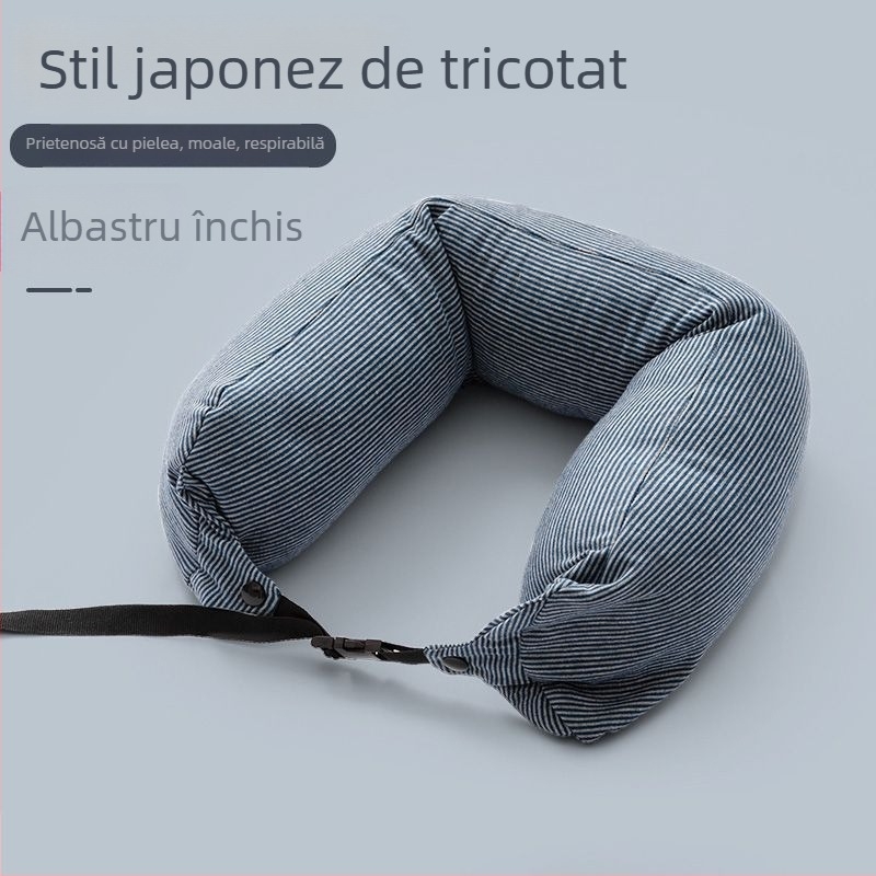 Pernă în formă de U – umplutură din particule de spumă, detașabilă și lavabilă, nucleu din bumbac 100%, stil japonez