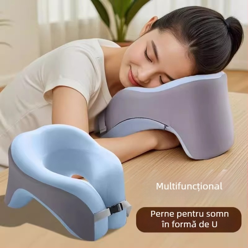 Perna de odihnă din spumă cu memorie în formă U — pentru elevi și copii, stil minimalist, utilizare universală, greutate 0.5–1.0 kg