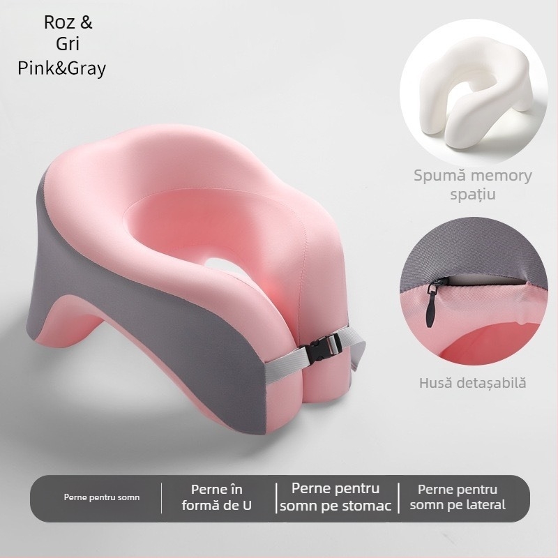 Perna de odihnă din spumă cu memorie în formă U — pentru elevi și copii, stil minimalist, utilizare universală, greutate 0.5–1.0 kg