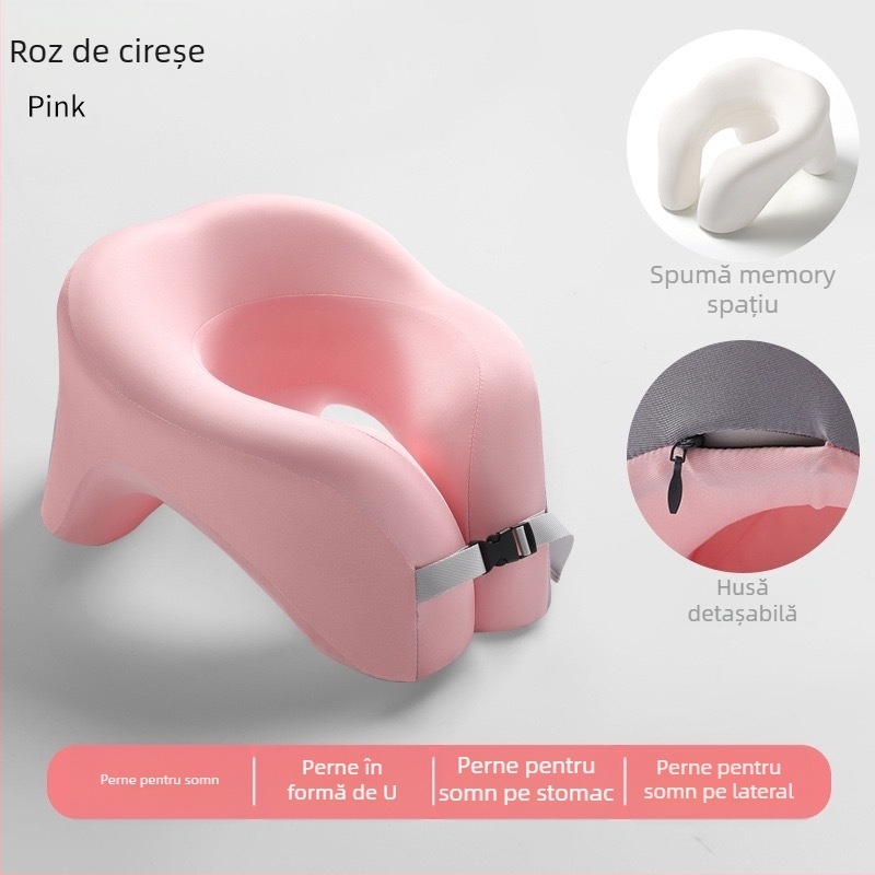 Perna de odihnă din spumă cu memorie în formă U — pentru elevi și copii, stil minimalist, utilizare universală, greutate 0.5–1.0 kg