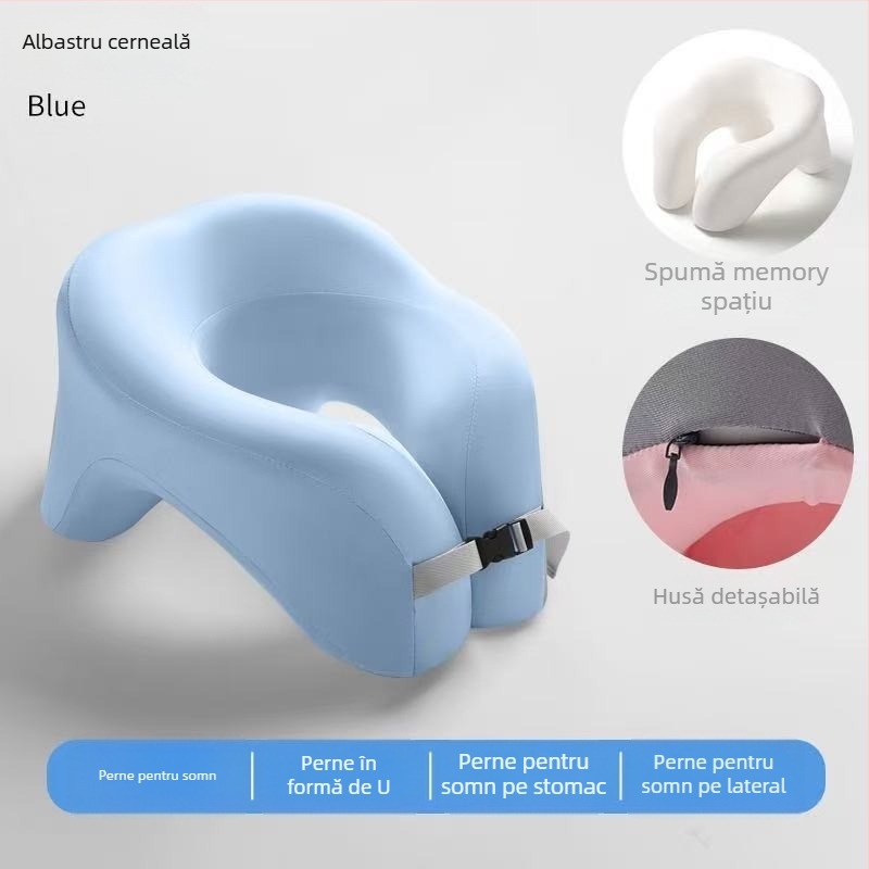 Perna de odihnă din spumă cu memorie în formă U — pentru elevi și copii, stil minimalist, utilizare universală, greutate 0.5–1.0 kg