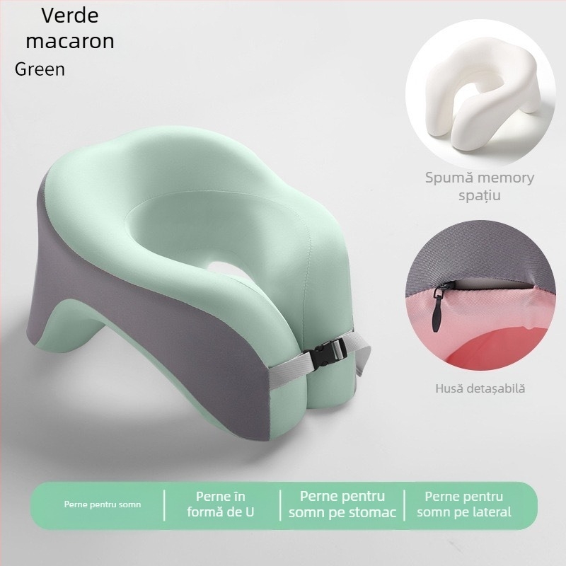 Perna de odihnă din spumă cu memorie în formă U — pentru elevi și copii, stil minimalist, utilizare universală, greutate 0.5–1.0 kg