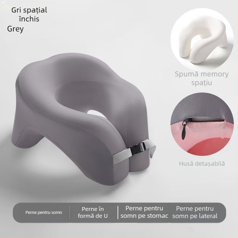 Perna de odihnă din spumă cu memorie în formă U — pentru elevi și copii, stil minimalist, utilizare universală, greutate 0.5–1.0 kg