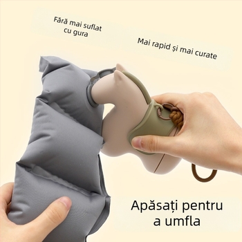 Pernă de gât de călătorie în formă de U, umplutură cu aer, material TPU, stil desen animat – ușoară, sub 0.5 kg