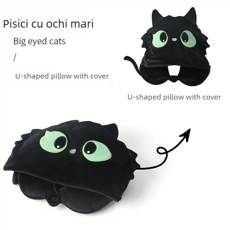 Perne U de tip cartoon deformabilă cu umplutură din particule de spumă, husă din spandex ultra-moale, 2-in-1 jucărie decorativă
