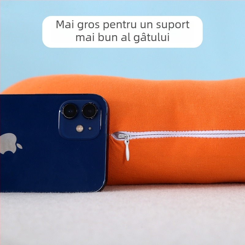 Pernă cervicală în formă de U pentru călătorii, umplutură din pearl cotton, stil minimalist, pentru adulți