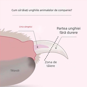 Tăietor de unghii pentru animale de companie, 2 în 1, cu pilă LED pentru pisici