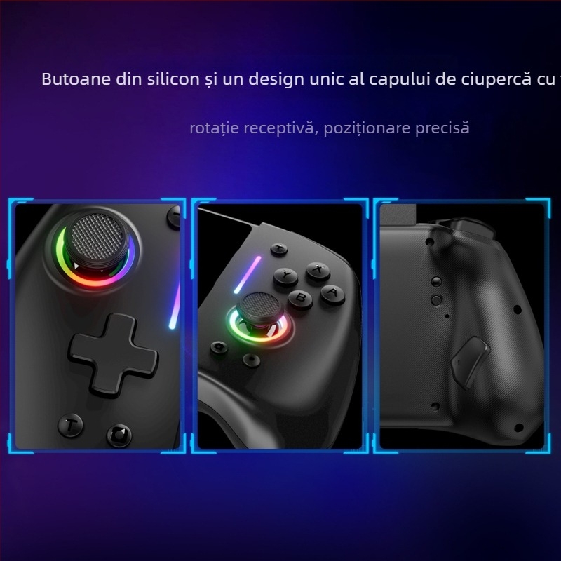 Controler de joc pentru Nintendo Switch și Switch OLED — cablu USB-C, vibrație, mapare macro, carcasă ABS