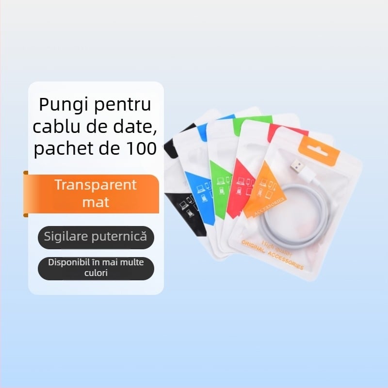 Pungă PVC pentru ambalarea cablurilor USB/HDMI, pungă transparentă cu folie perlata CPP, brand One good match, licență de producție 201412511241
