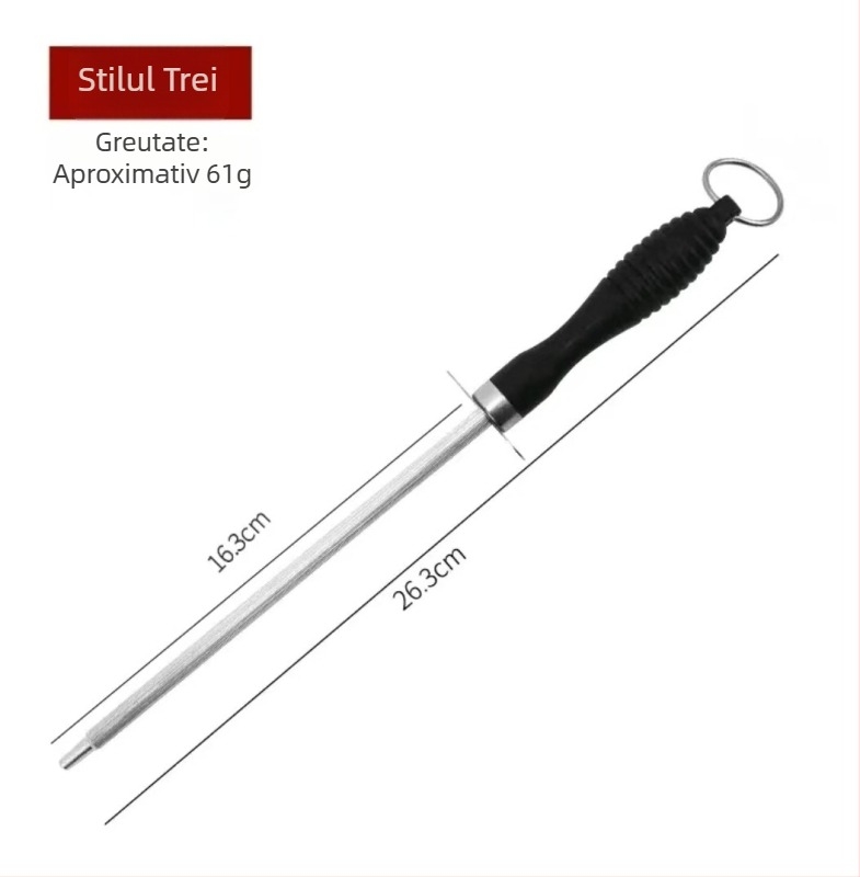 Rod de ascuțire a cuțitelor din oțel carbon, unelte de bucătărie manuale, design modern minimalist, posibilitatea de personalizare