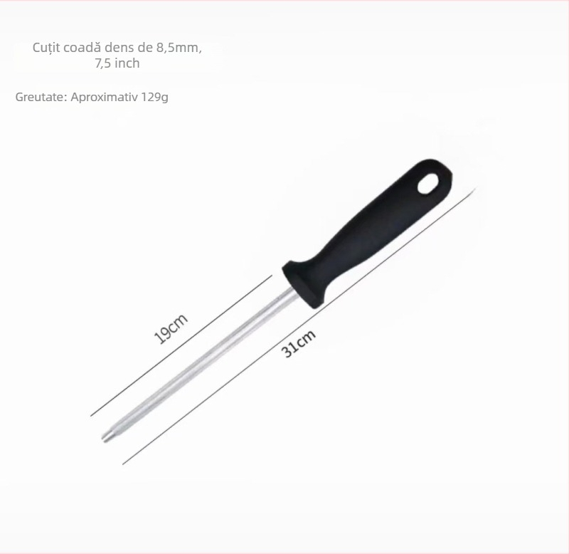 Rod de ascuțire a cuțitelor din oțel carbon, unelte de bucătărie manuale, design modern minimalist, posibilitatea de personalizare