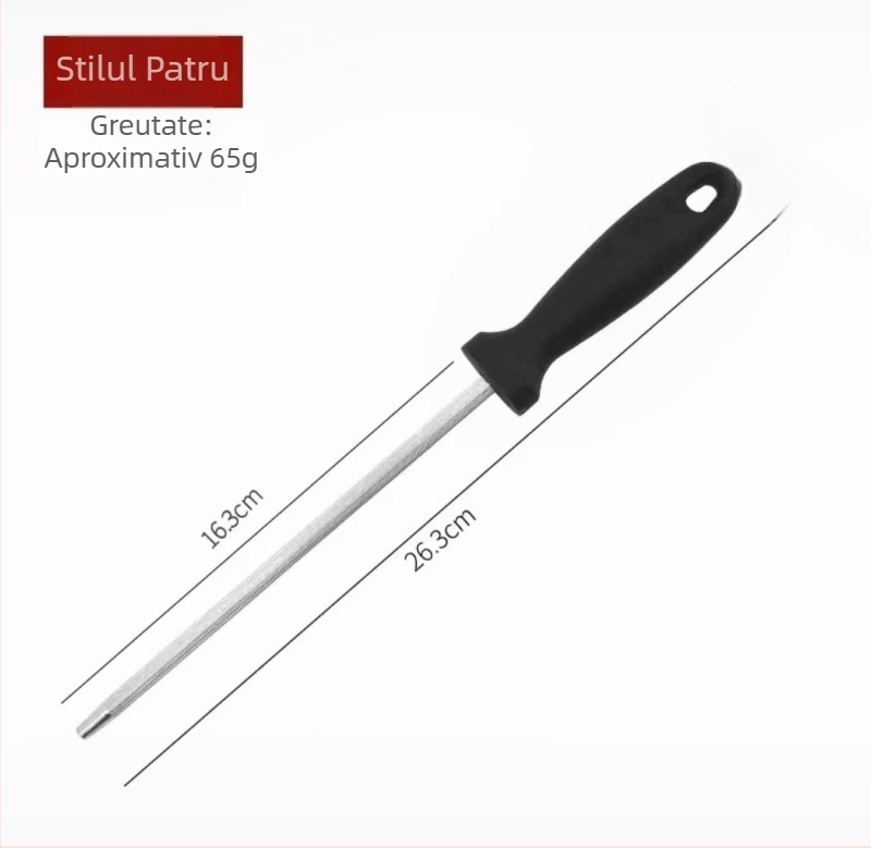 Rod de ascuțire a cuțitelor din oțel carbon, unelte de bucătărie manuale, design modern minimalist, posibilitatea de personalizare