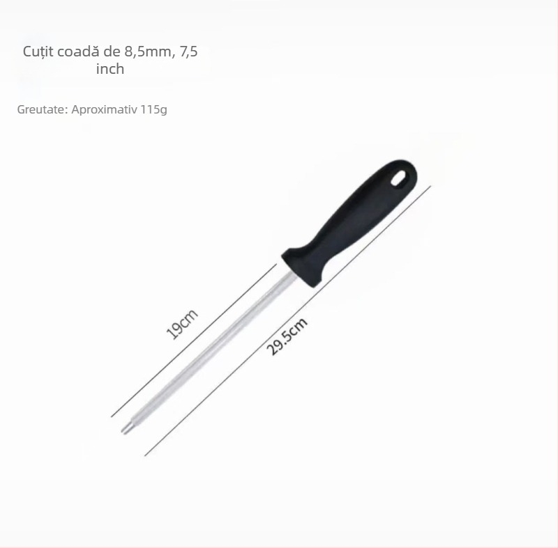 Rod de ascuțire a cuțitelor din oțel carbon, unelte de bucătărie manuale, design modern minimalist, posibilitatea de personalizare