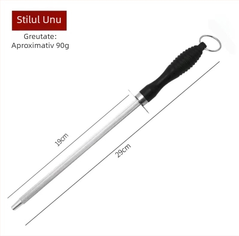 Rod de ascuțire a cuțitelor din oțel carbon, unelte de bucătărie manuale, design modern minimalist, posibilitatea de personalizare
