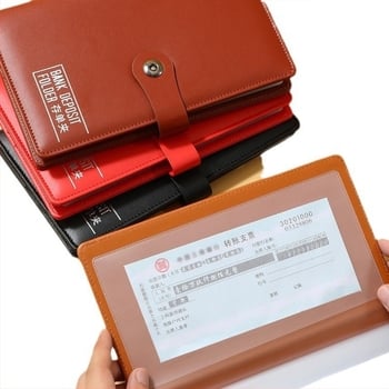 Suport pentru bonuri de depunere, cecuri și cambii — material personalizat, logo imprimat, marcă: Chinese Plums