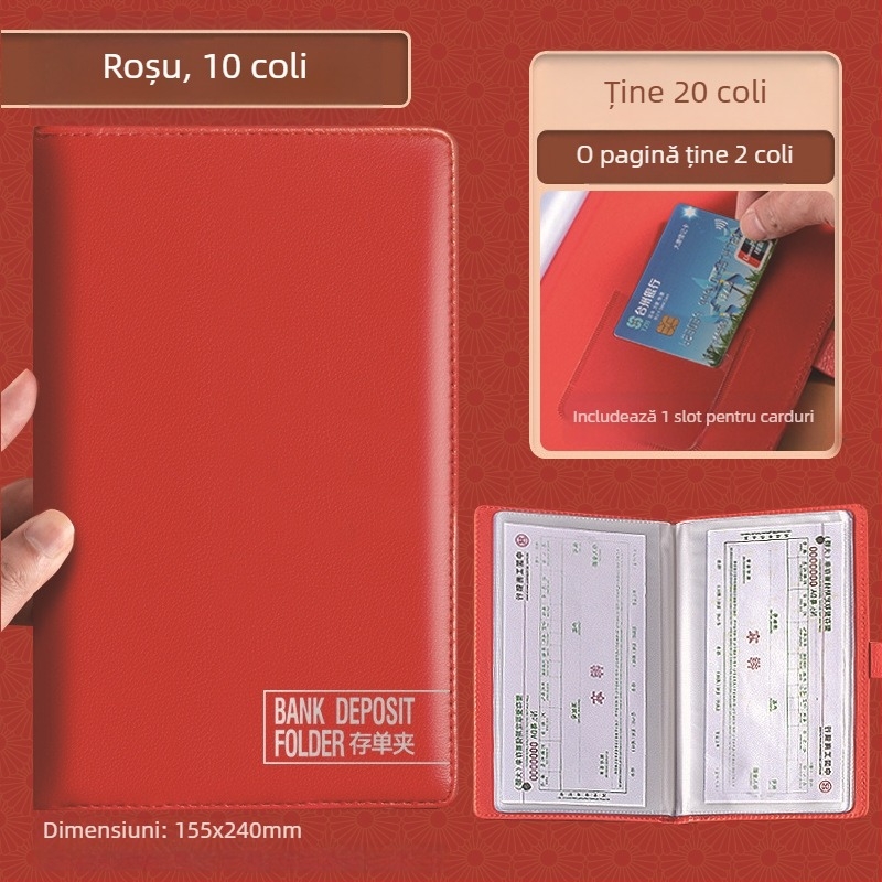 Suport pentru bonuri de depunere, cecuri și cambii — material personalizat, logo imprimat, marcă: Chinese Plums