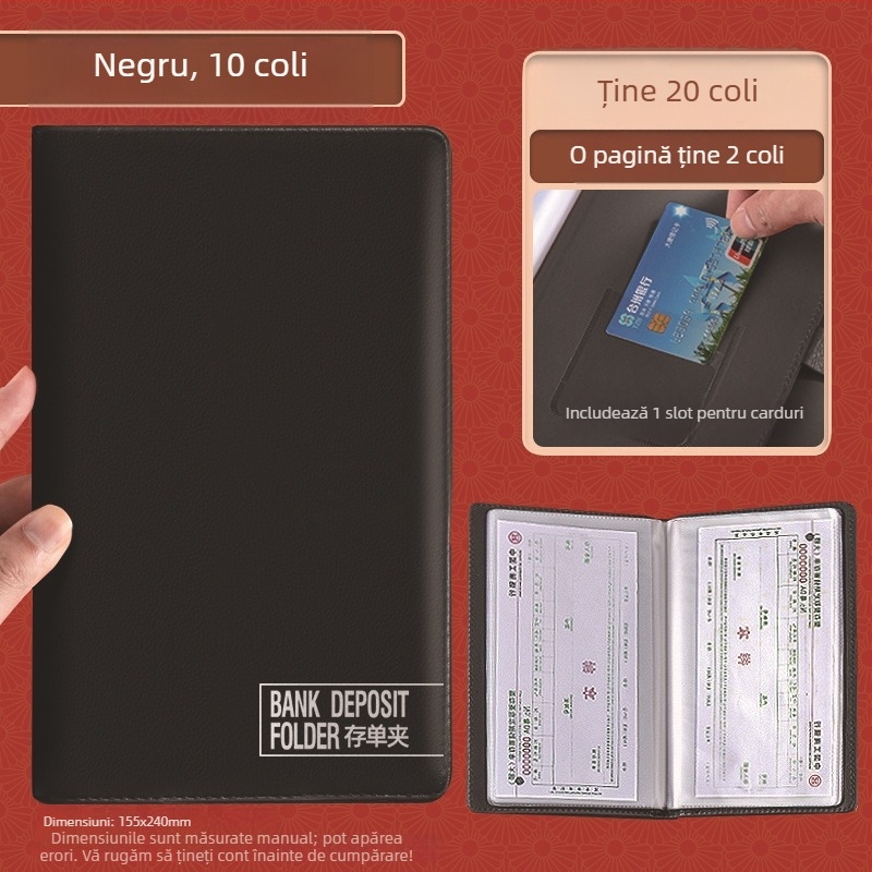 Suport pentru bonuri de depunere, cecuri și cambii — material personalizat, logo imprimat, marcă: Chinese Plums