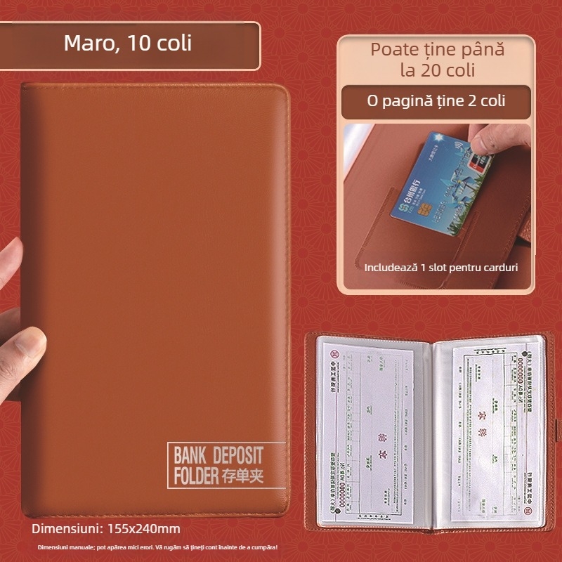 Suport pentru bonuri de depunere, cecuri și cambii — material personalizat, logo imprimat, marcă: Chinese Plums