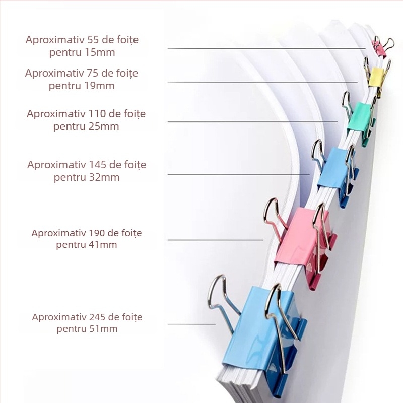 Clips metalice pentru dosare, marca Happy point