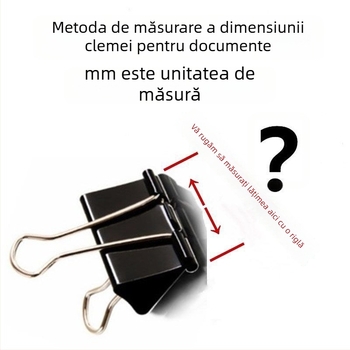 Clips pentru documente cu coadă lungă - metal, model Long tail clip, ambalaj cartuș