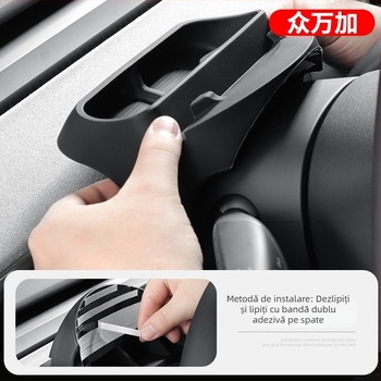 Suport pentru telefon pe volan Tesla Model 3/Y/YL, husă pentru ochelari și spațiu de depozitare pentru navigație auto, cu montaj gravitațional