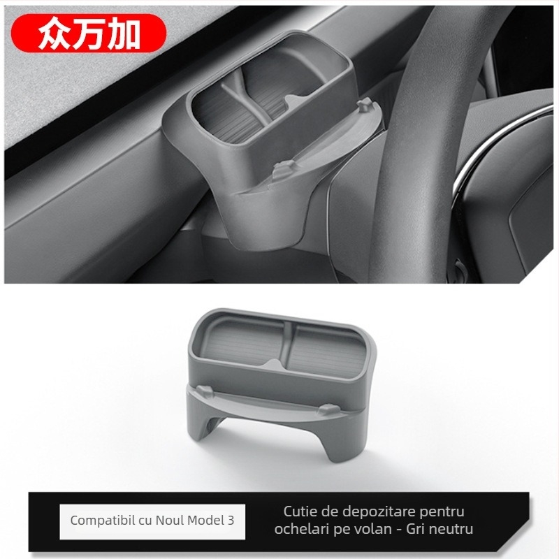 Suport pentru telefon pe volan Tesla Model 3/Y/YL, husă pentru ochelari și spațiu de depozitare pentru navigație auto, cu montaj gravitațional
