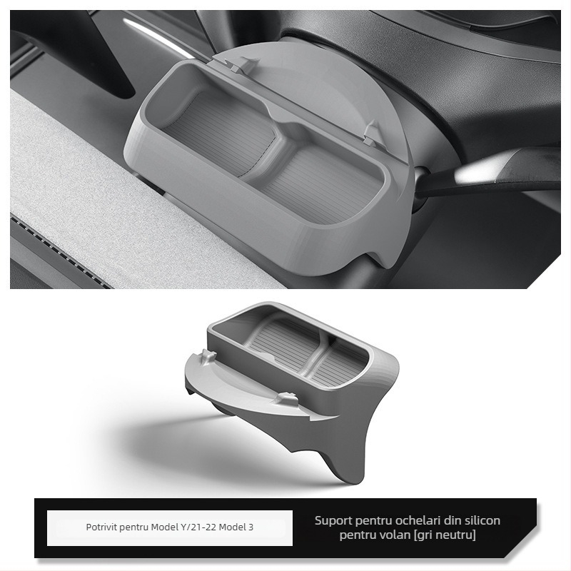 Suport pentru telefon pe volan Tesla Model 3/Y/YL, husă pentru ochelari și spațiu de depozitare pentru navigație auto, cu montaj gravitațional