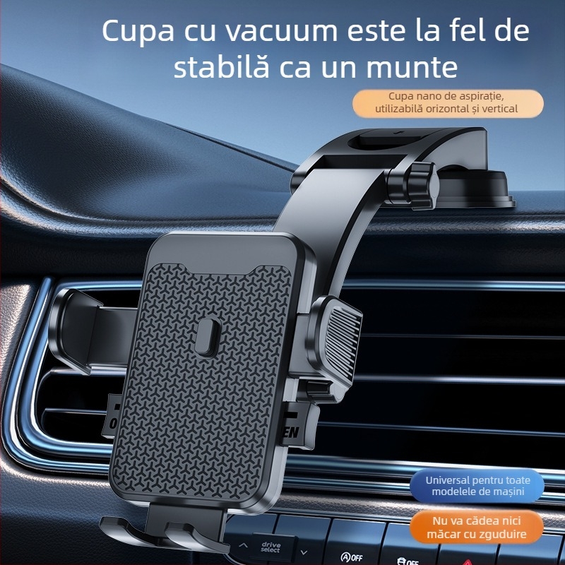 Suport pentru telefon auto cu ventuză Waterfall, Dz06, montaj pe bord, pentru navigație în mașină, model universal
