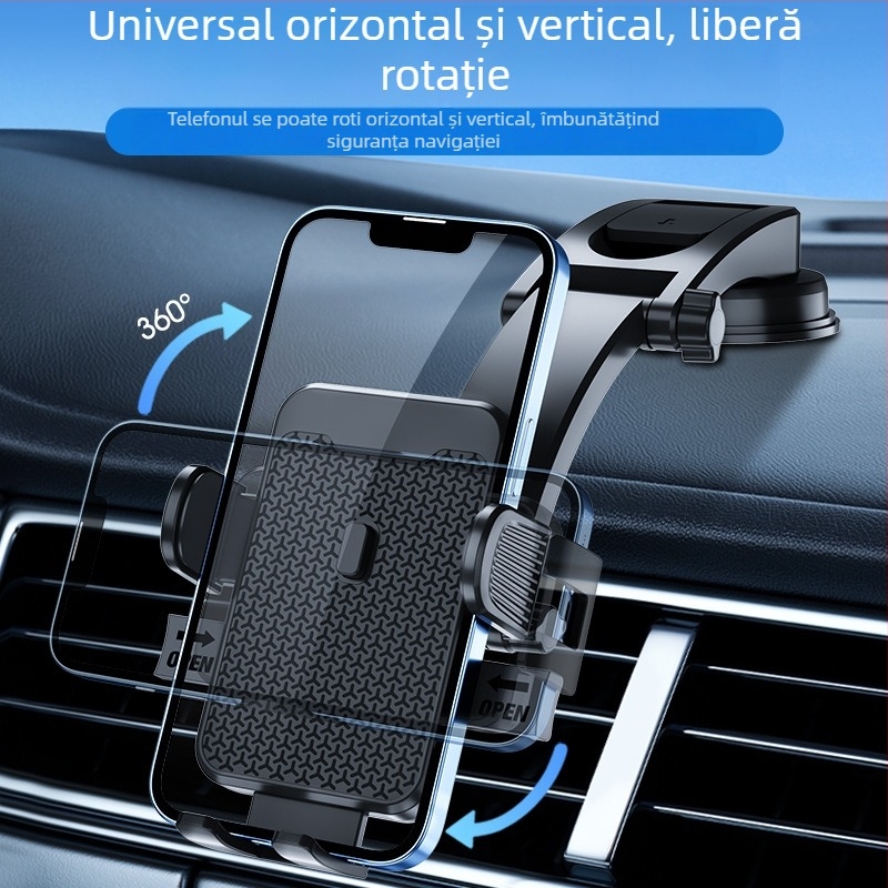 Suport pentru telefon auto cu ventuză Waterfall, Dz06, montaj pe bord, pentru navigație în mașină, model universal