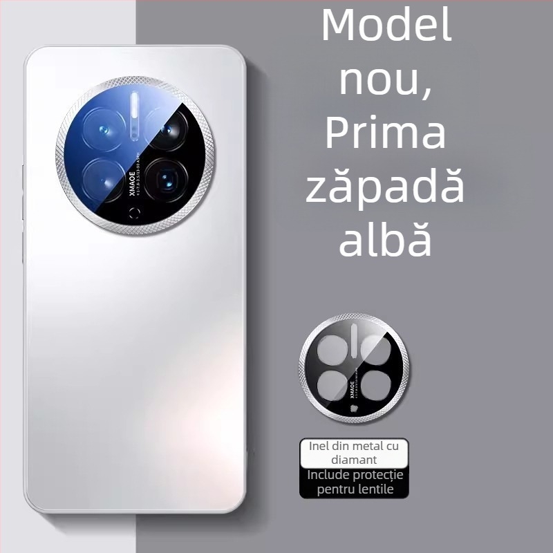 Carcasă Huawei Mate60 Pro și Mate50 Pro, sticlă șlefuită, inel metalic al obiectivului, protecție totală, rezistență la șocuri, antiamprente, disipare căldură